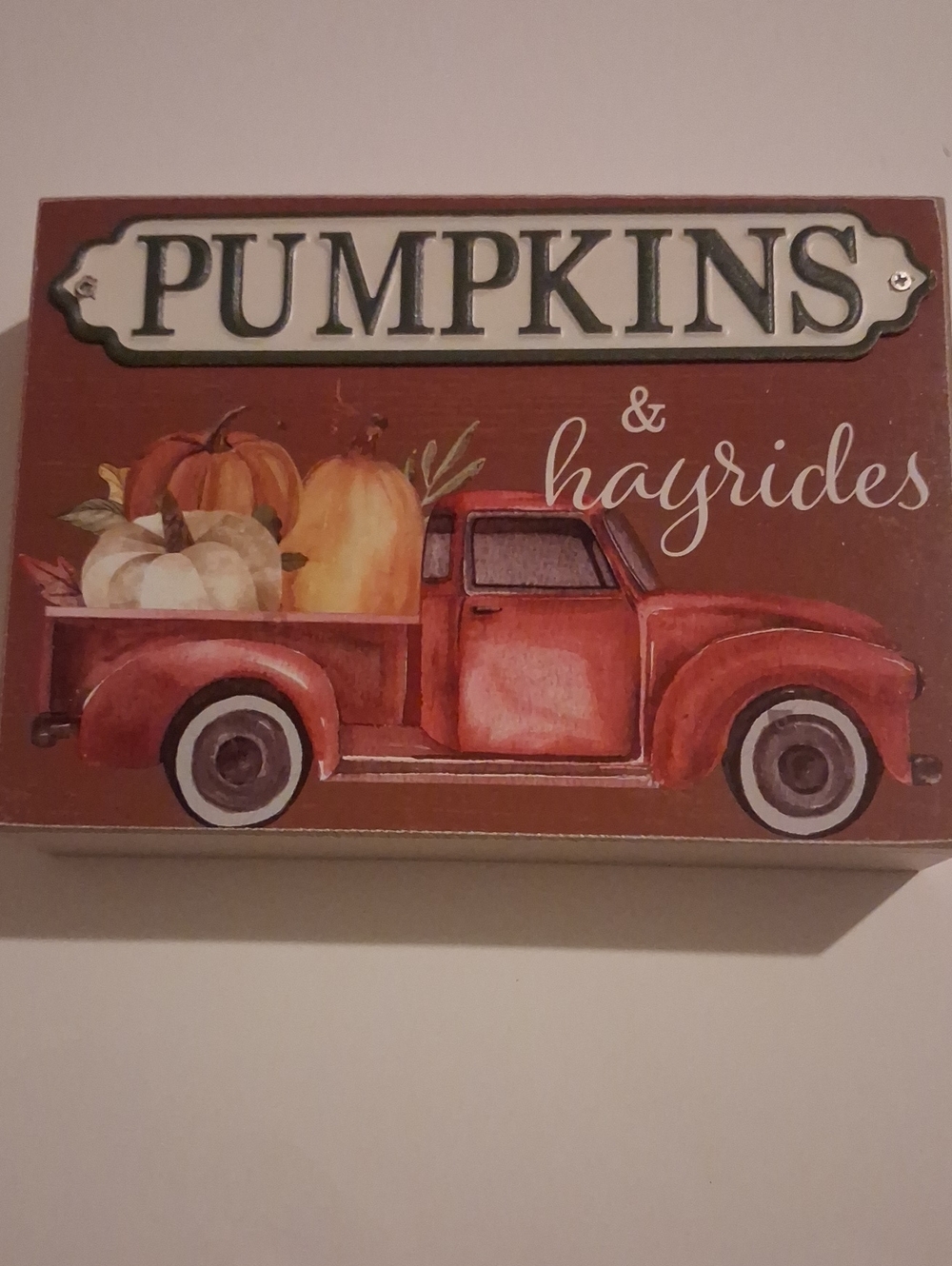 Ashland Red Vintage Truck Pumpkin Wall Art